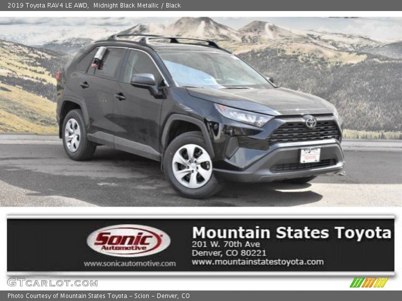 Midnight Black Metallic / Black 2019 Toyota RAV4 LE AWD