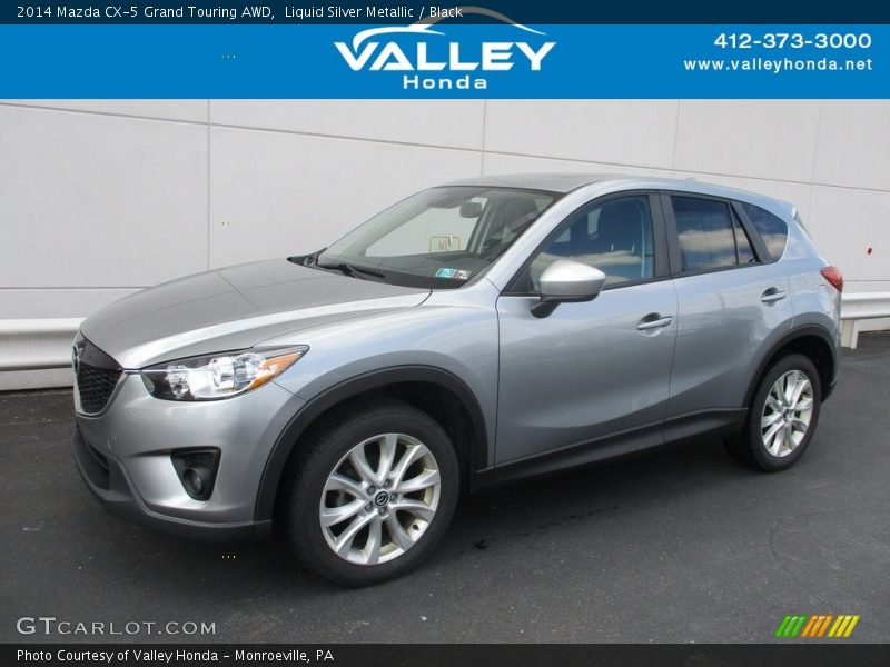 Liquid Silver Metallic / Black 2014 Mazda CX-5 Grand Touring AWD