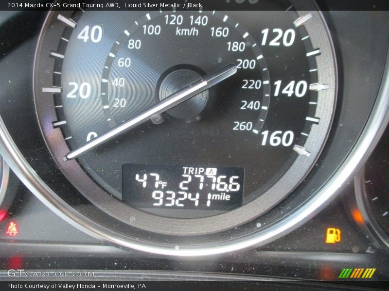 Liquid Silver Metallic / Black 2014 Mazda CX-5 Grand Touring AWD