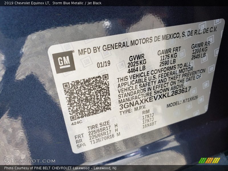 Storm Blue Metallic / Jet Black 2019 Chevrolet Equinox LT