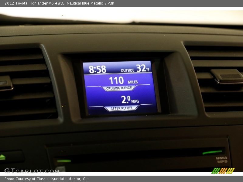 Nautical Blue Metallic / Ash 2012 Toyota Highlander V6 4WD
