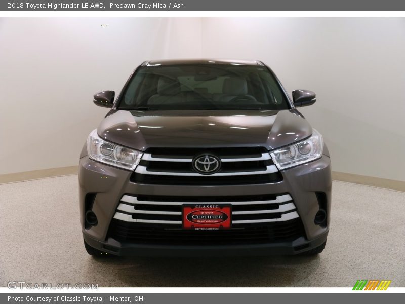 Predawn Gray Mica / Ash 2018 Toyota Highlander LE AWD