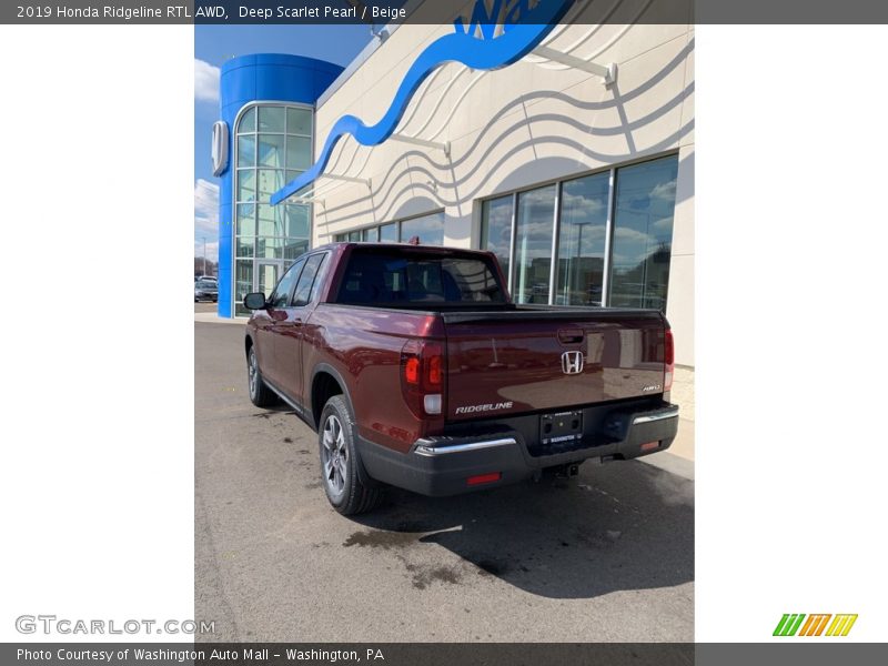 Deep Scarlet Pearl / Beige 2019 Honda Ridgeline RTL AWD