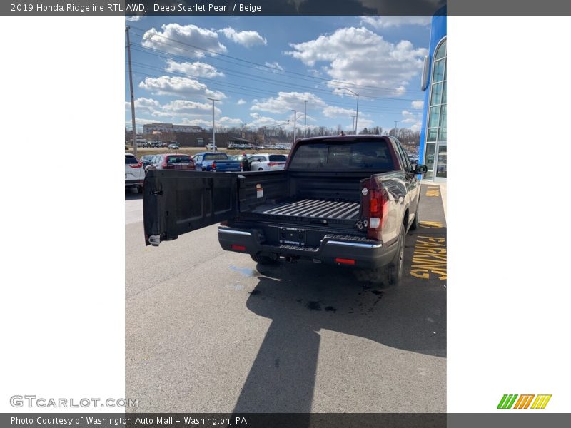 Deep Scarlet Pearl / Beige 2019 Honda Ridgeline RTL AWD