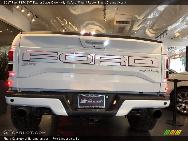 Oxford White / Raptor Black/Orange Accent 2017 Ford F150 SVT Raptor SuperCrew 4x4