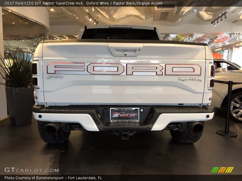 Oxford White / Raptor Black/Orange Accent 2017 Ford F150 SVT Raptor SuperCrew 4x4