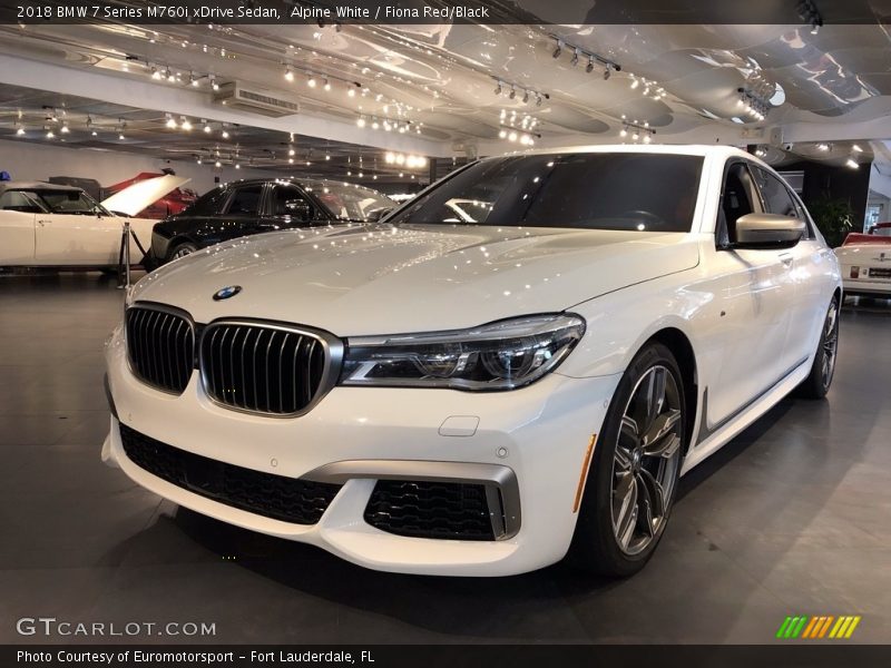 Alpine White / Fiona Red/Black 2018 BMW 7 Series M760i xDrive Sedan