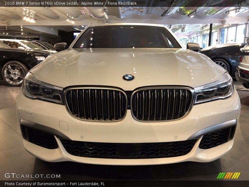 Alpine White / Fiona Red/Black 2018 BMW 7 Series M760i xDrive Sedan