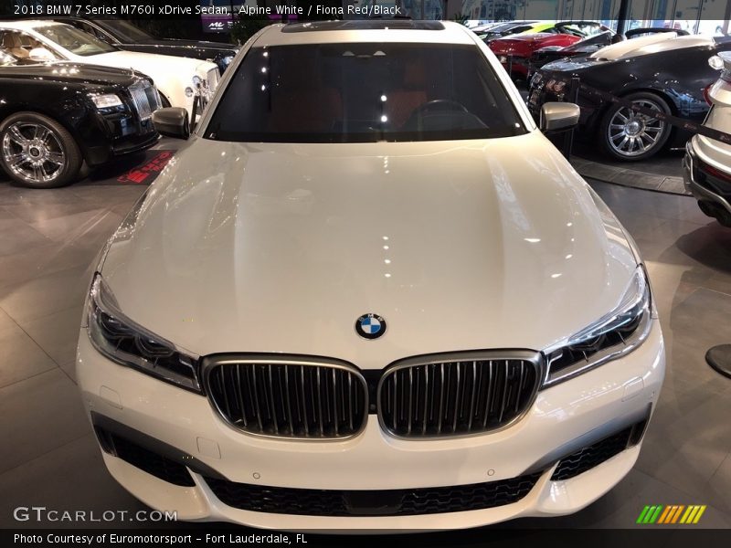 Alpine White / Fiona Red/Black 2018 BMW 7 Series M760i xDrive Sedan