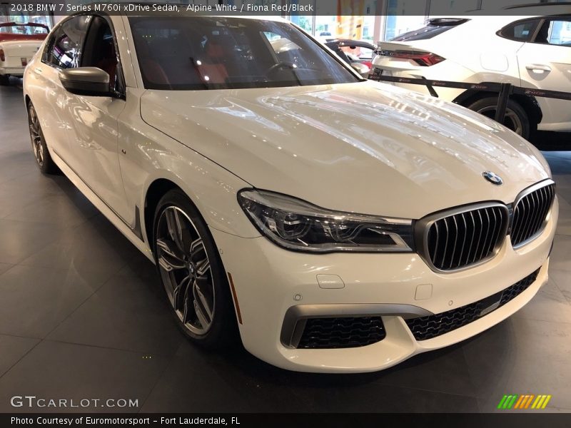 Alpine White / Fiona Red/Black 2018 BMW 7 Series M760i xDrive Sedan