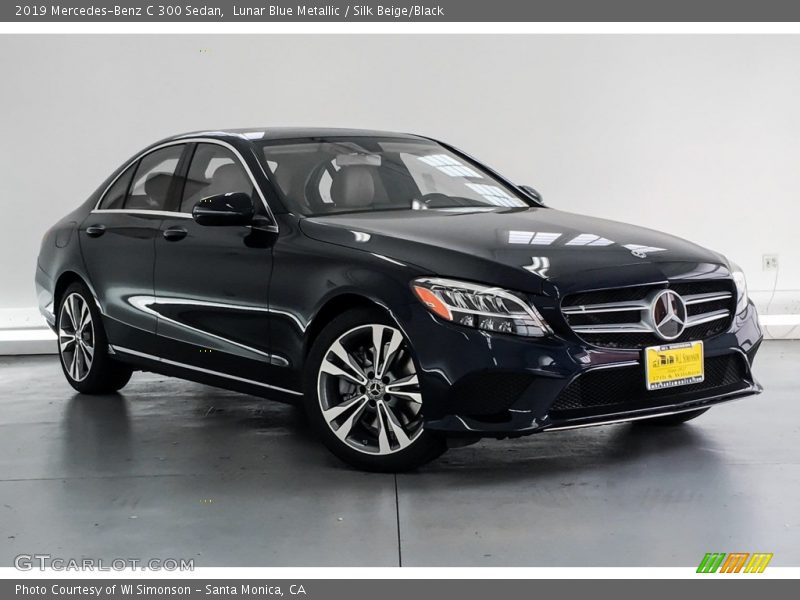 Lunar Blue Metallic / Silk Beige/Black 2019 Mercedes-Benz C 300 Sedan