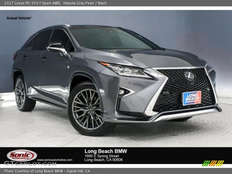 Nebula Gray Pearl / Black 2017 Lexus RX 350 F Sport AWD
