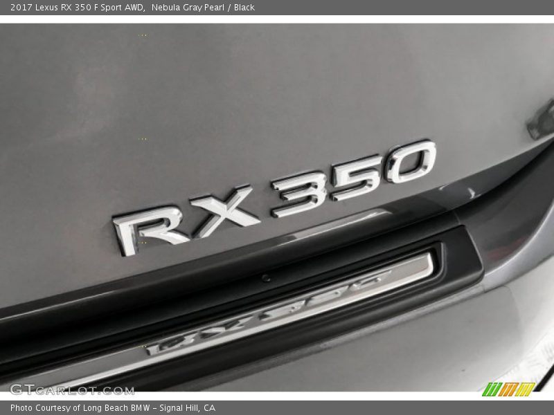 Nebula Gray Pearl / Black 2017 Lexus RX 350 F Sport AWD