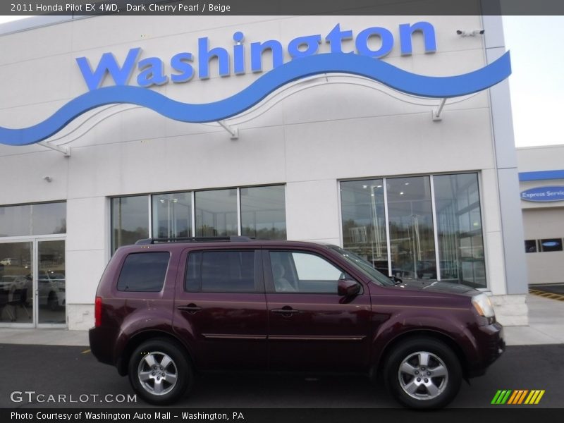 Dark Cherry Pearl / Beige 2011 Honda Pilot EX 4WD