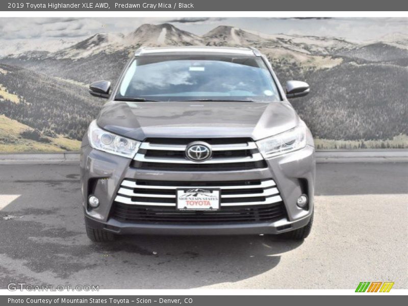 Predawn Gray Mica / Black 2019 Toyota Highlander XLE AWD