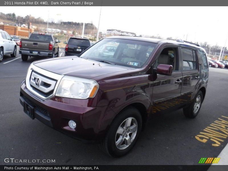 Dark Cherry Pearl / Beige 2011 Honda Pilot EX 4WD