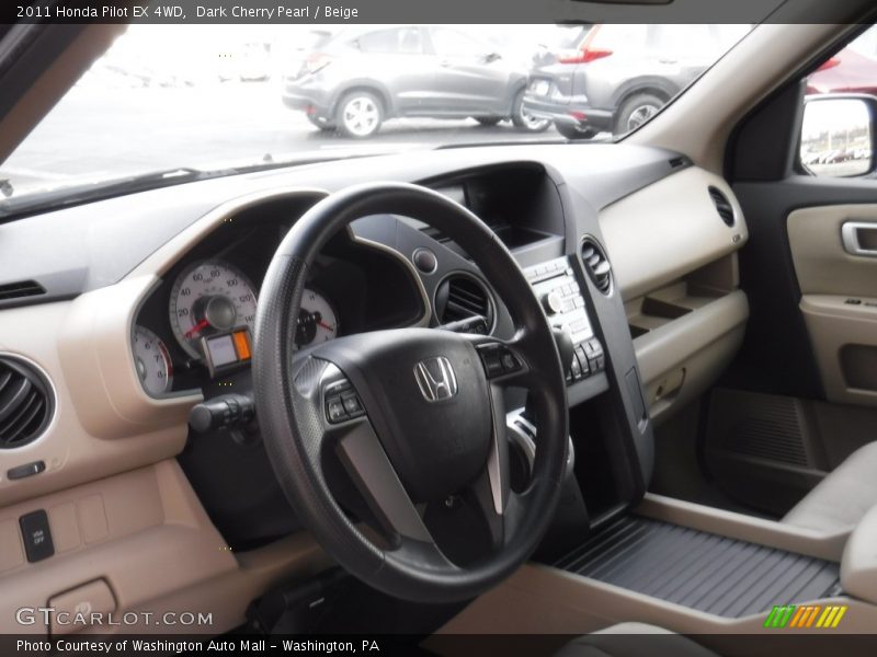 Dark Cherry Pearl / Beige 2011 Honda Pilot EX 4WD