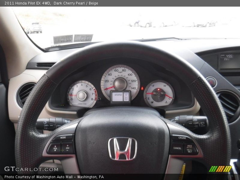 Dark Cherry Pearl / Beige 2011 Honda Pilot EX 4WD