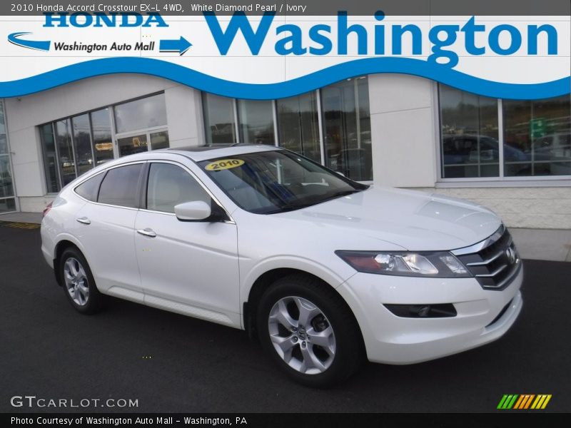 White Diamond Pearl / Ivory 2010 Honda Accord Crosstour EX-L 4WD