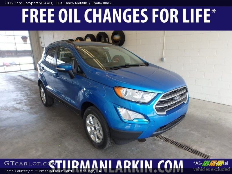 Blue Candy Metallic / Ebony Black 2019 Ford EcoSport SE 4WD