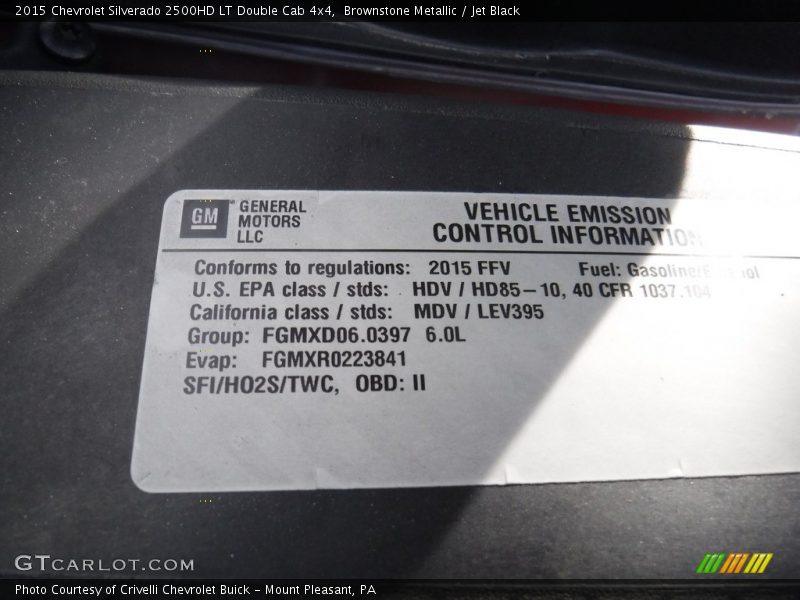 Brownstone Metallic / Jet Black 2015 Chevrolet Silverado 2500HD LT Double Cab 4x4