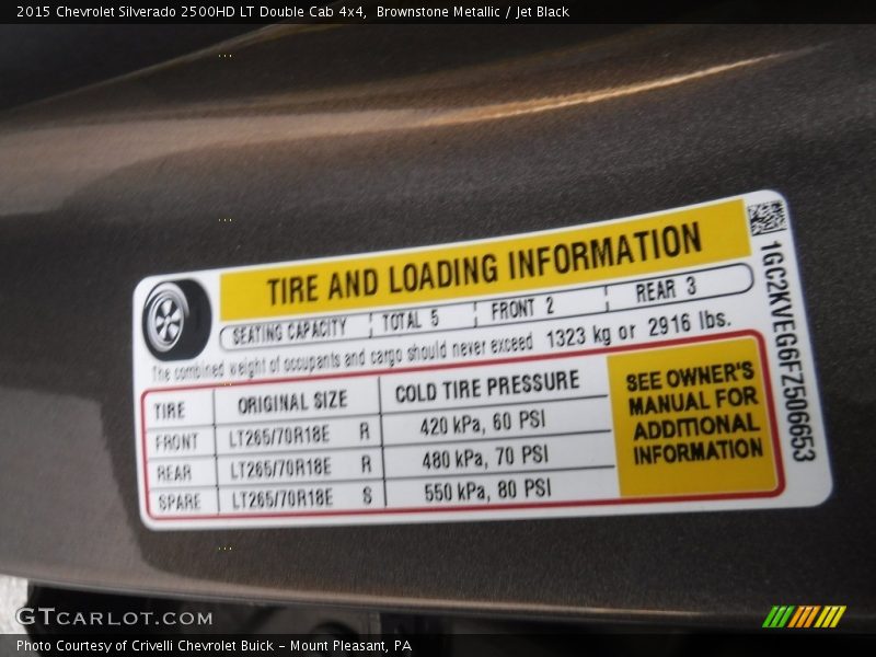 Brownstone Metallic / Jet Black 2015 Chevrolet Silverado 2500HD LT Double Cab 4x4