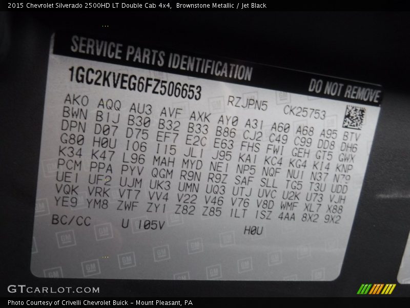 Brownstone Metallic / Jet Black 2015 Chevrolet Silverado 2500HD LT Double Cab 4x4
