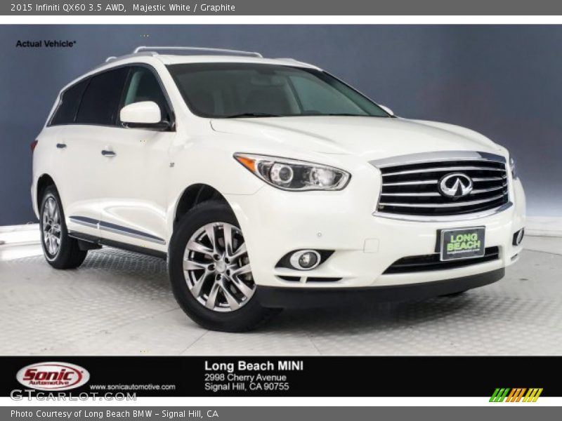 Majestic White / Graphite 2015 Infiniti QX60 3.5 AWD