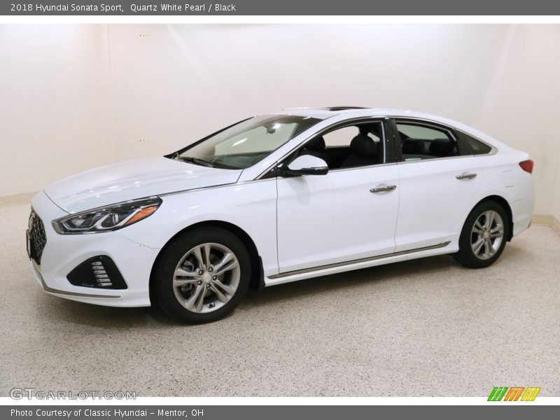 Quartz White Pearl / Black 2018 Hyundai Sonata Sport