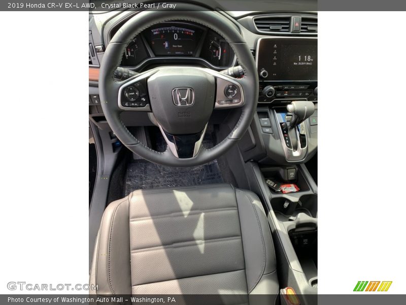 Crystal Black Pearl / Gray 2019 Honda CR-V EX-L AWD