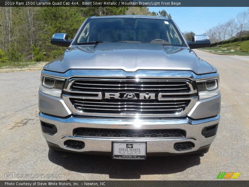 Billett Silver Metallic / Mountain Brown/Light Frost Beige 2019 Ram 1500 Laramie Quad Cab 4x4