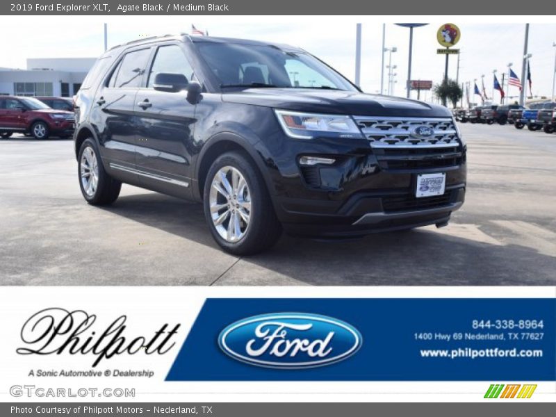 Agate Black / Medium Black 2019 Ford Explorer XLT