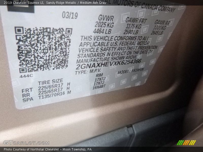 Sandy Ridge Metallic / Medium Ash Gray 2019 Chevrolet Equinox LS