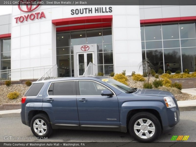Steel Blue Metallic / Jet Black 2011 GMC Terrain SLE AWD