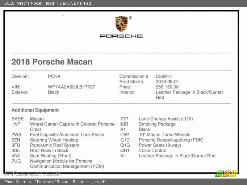 Black / Black/Garnet Red 2018 Porsche Macan