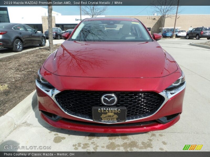 Soul Red Crystal Metallic / White 2019 Mazda MAZDA3 Premium Sedan AWD