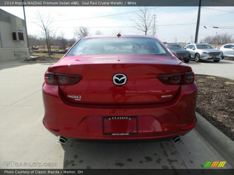 Soul Red Crystal Metallic / White 2019 Mazda MAZDA3 Premium Sedan AWD