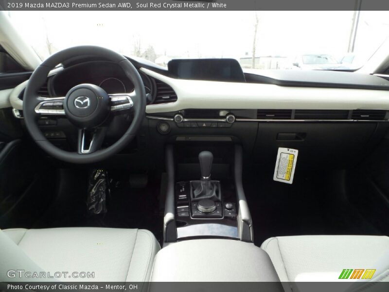 Soul Red Crystal Metallic / White 2019 Mazda MAZDA3 Premium Sedan AWD