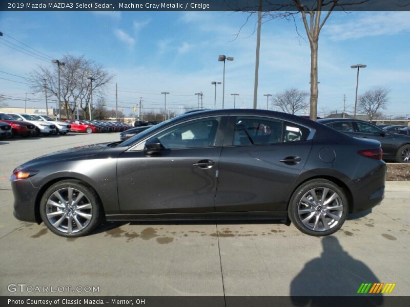 Machine Gray Metallic / Greige 2019 Mazda MAZDA3 Select Sedan