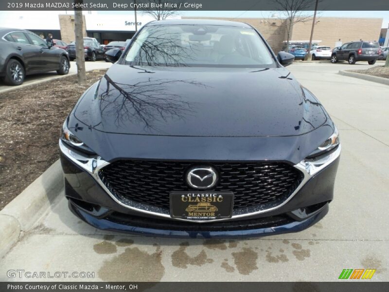 Deep Crystal Blue Mica / Greige 2019 Mazda MAZDA3 Select Sedan