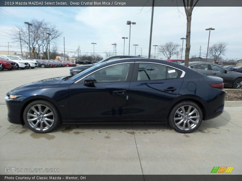 Deep Crystal Blue Mica / Greige 2019 Mazda MAZDA3 Select Sedan