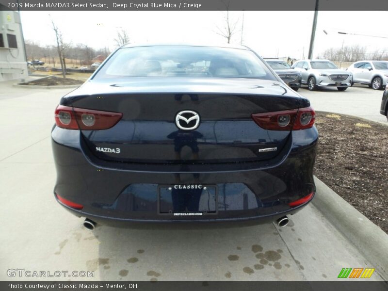 Deep Crystal Blue Mica / Greige 2019 Mazda MAZDA3 Select Sedan