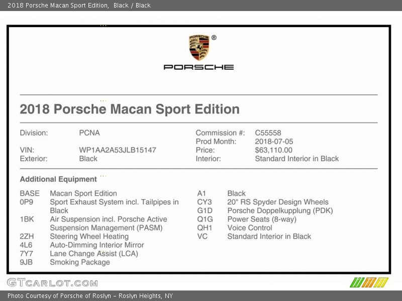 Black / Black 2018 Porsche Macan Sport Edition