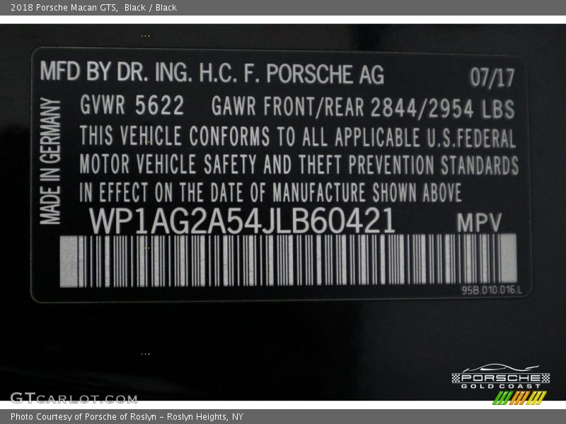 Black / Black 2018 Porsche Macan GTS