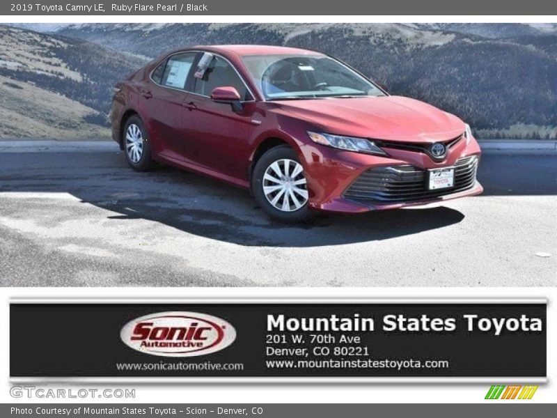 Ruby Flare Pearl / Black 2019 Toyota Camry LE
