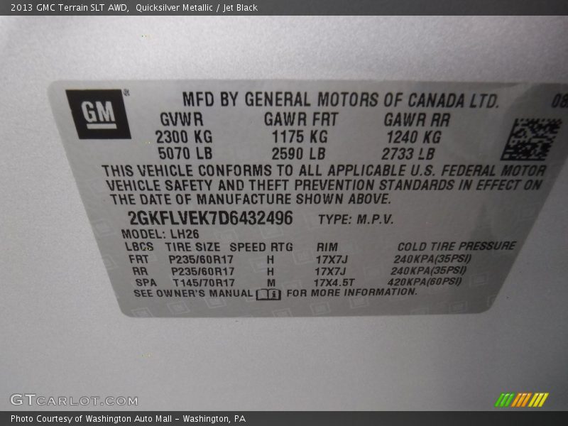 Quicksilver Metallic / Jet Black 2013 GMC Terrain SLT AWD