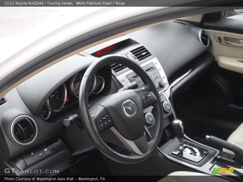 White Platinum Pearl / Beige 2012 Mazda MAZDA6 i Touring Sedan