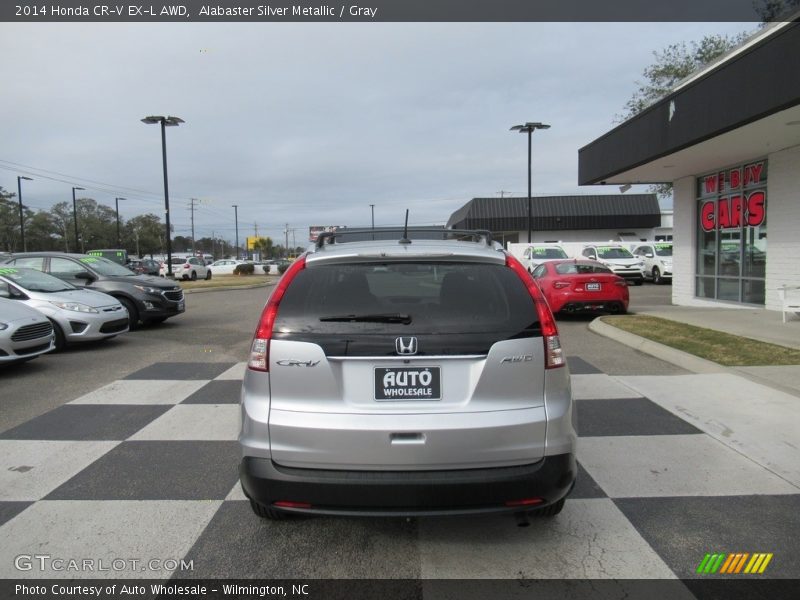 Alabaster Silver Metallic / Gray 2014 Honda CR-V EX-L AWD