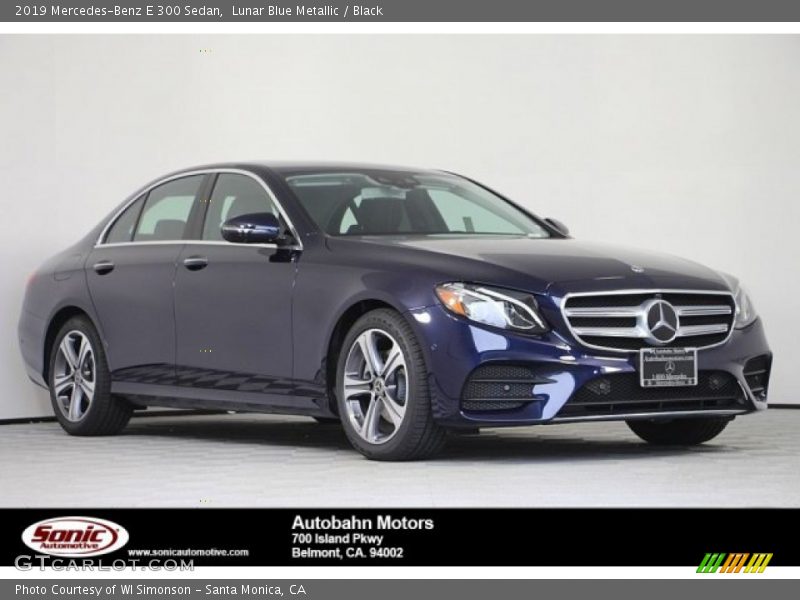 Lunar Blue Metallic / Black 2019 Mercedes-Benz E 300 Sedan