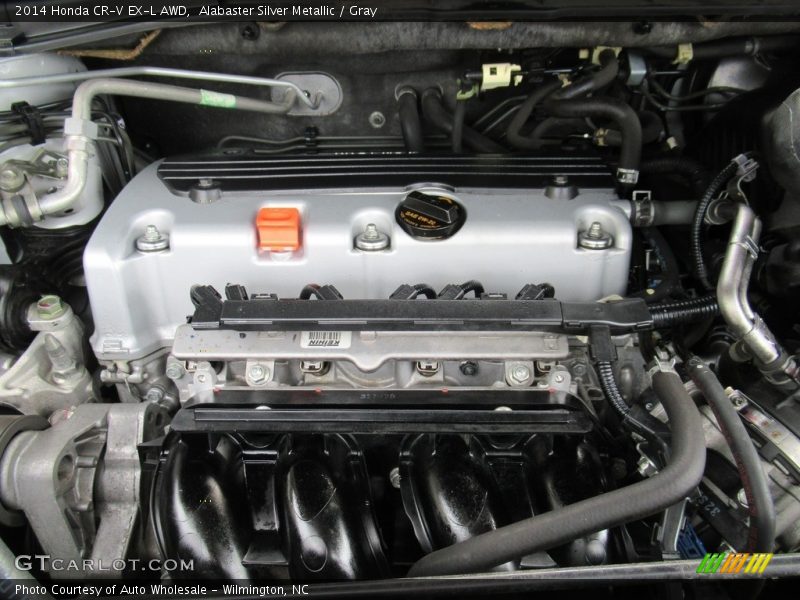 Alabaster Silver Metallic / Gray 2014 Honda CR-V EX-L AWD